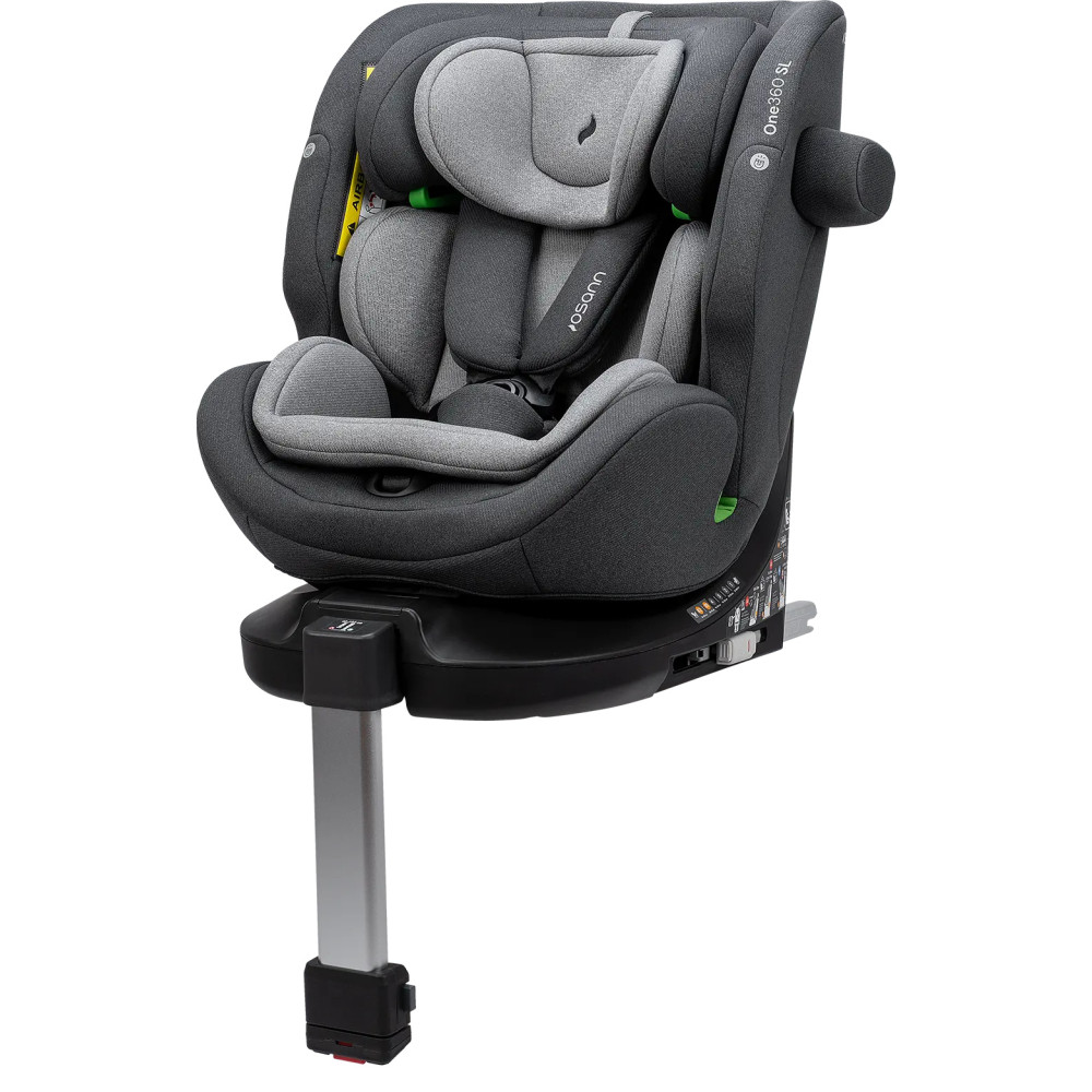 Osann One360 SL i-Size - поворотне (360°) автокрісло, 40 - 150 см, ISOFIX з опорною ногою • Universe Grey