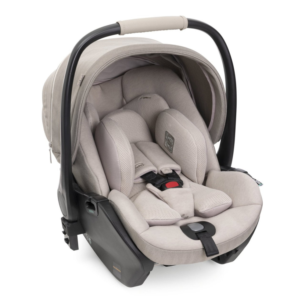 Chicco First-Seat Recline i-Size - автокрісло для немовляти (від народження до 15 місяців / 40 - 87 см), можливість використання у літаку та вдома як шезлонг, нахил спинки майже до горизонтального положення, поворот на 90° на базі • Como Lake