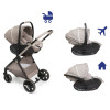 Chicco First-Seat Recline i-Size - автокрісло для немовляти (від народження до 15 місяців / 40 - 87 см), можливість використання у літаку та вдома як шезлонг, нахил спинки майже до горизонтального положення, поворот на 90° на базі • Como Lake