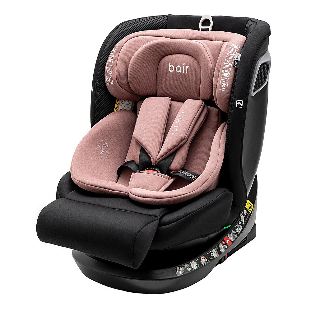 Bair Oreo 360 i-Size - детское автокресло (0 - 12 лет / 40 - 150 см) с функцией поворота 360, крепление ISOFIX и Top Tether • Black-Pink (BO-04)