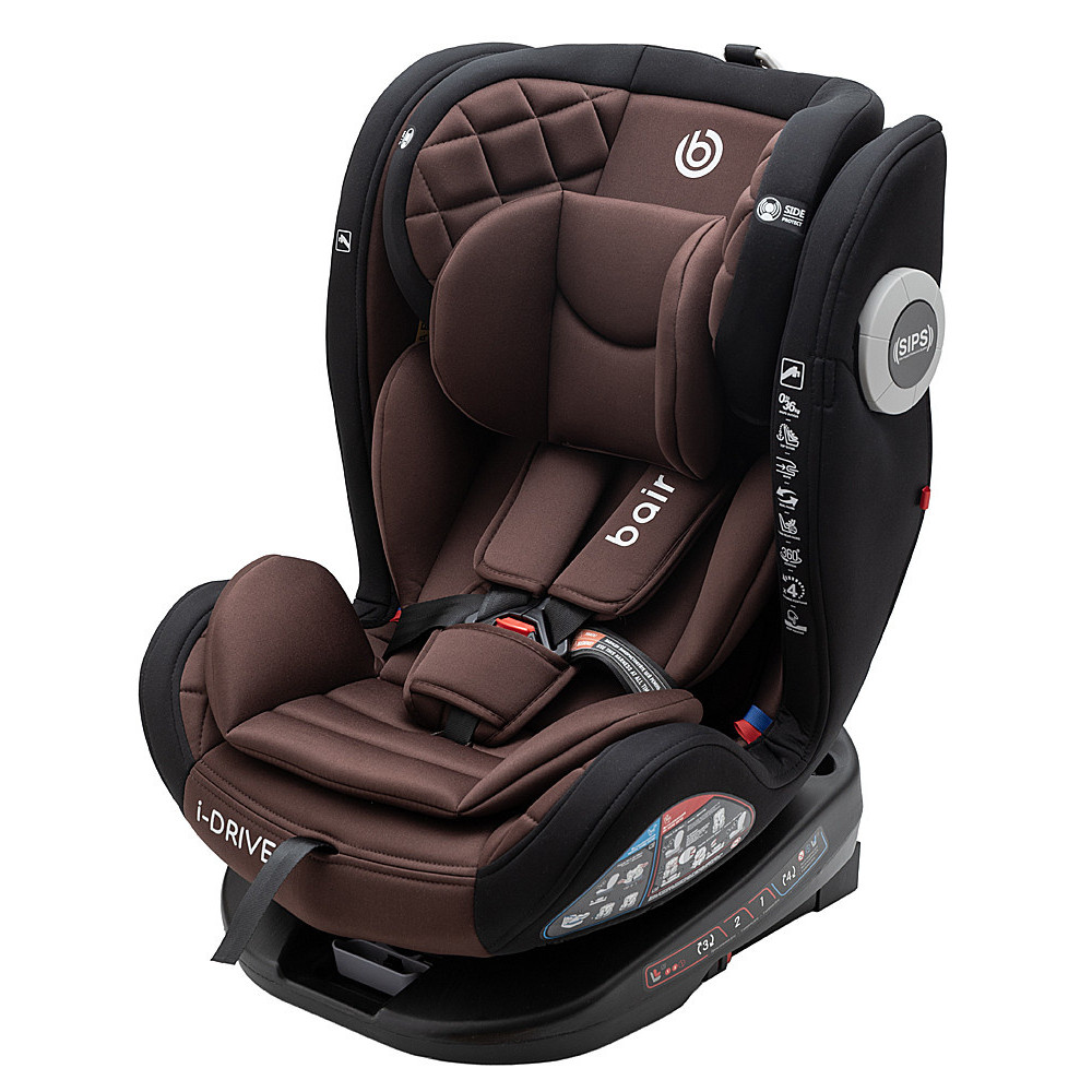 Bair i-Drive 360 - автокресло для детей (с рождения до 12 лет / 40 - 150 см), поворотное (360°), крепление ISOFIX • CB-04 Choco-Black