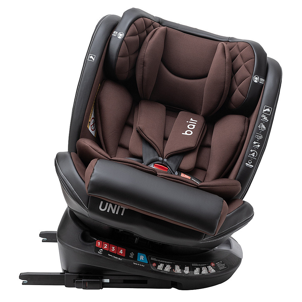 Bair Unit 360 - детское автокресло (0 - 12 лет / 40 - 150 см) с функцией поворота 360, крепление ISOFIX и Top Tether • CB-04 Choco-Black Bair Unit 360 - детское автокресло (0 - 12 лет / 40 - 150 см) с функцией поворота 360, крепление ISOFIX и Top Tether • CB-04 Choco-Black