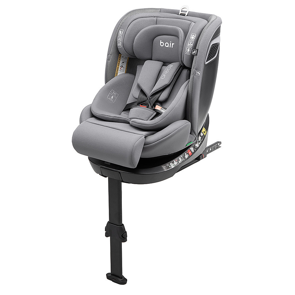 Bair Oreo Pro 360 i-Size - детское автокресло с функцией поворота 360, крепление ISOFIX и опорная нога • Grey (OP-02)