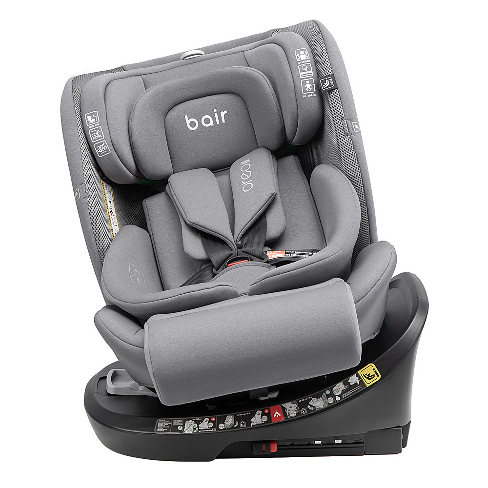 Bair Oreo Pro 360 i-Size - детское автокресло с функцией поворота 360, крепление ISOFIX и опорная нога • Grey (OP-02) Bair Oreo Pro 360 i-Size - детское автокресло с функцией поворота 360, крепление ISOFIX и опорная нога • Grey (OP-02)