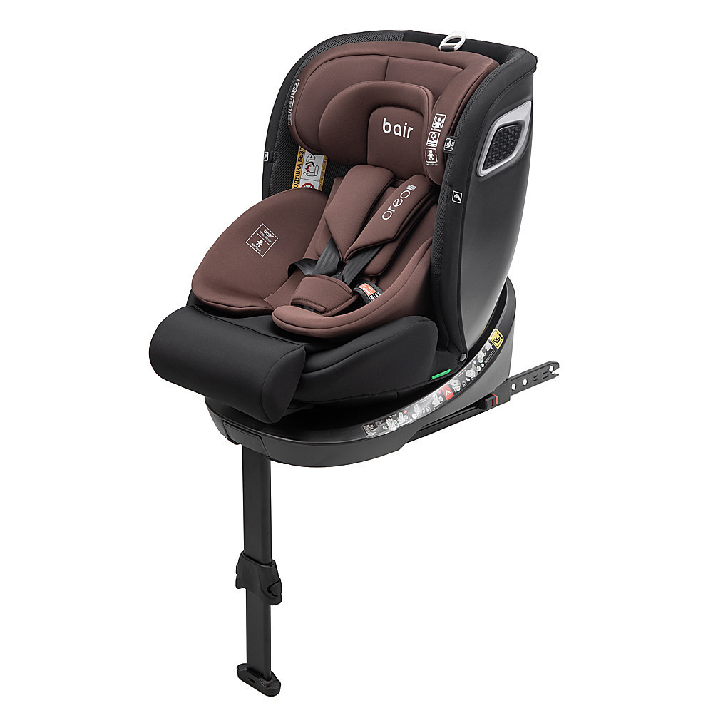 Bair Oreo Pro 360 i-Size - детское автокресло с функцией поворота 360, крепление ISOFIX и опорная нога • Choco-Black (OP-04)
