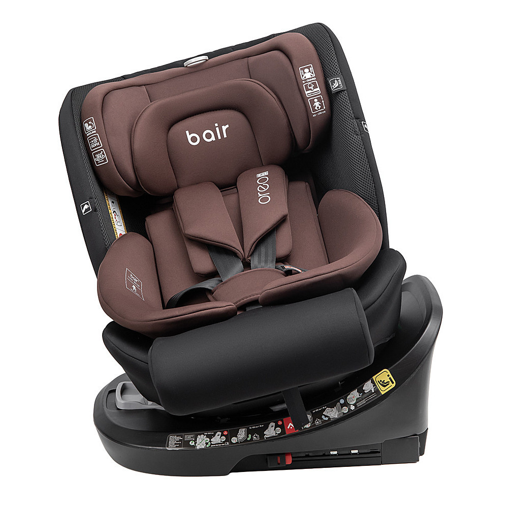 Bair Oreo Pro 360 i-Size - детское автокресло с функцией поворота 360, крепление ISOFIX и опорная нога • Choco-Black (OP-04) Bair Oreo Pro 360 i-Size - детское автокресло с функцией поворота 360, крепление ISOFIX и опорная нога • Choco-Black (OP-04)