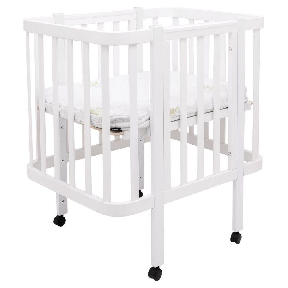 Babyroom Місяць LU-1 - дитяче ліжечко-трансформер 120×60 та 80×60 см, знімні колеса • Білий Babyroom Місяць LU-1 - дитяче ліжечко-трансформер 120×60 та 80×60 см, знімні колеса • Білий