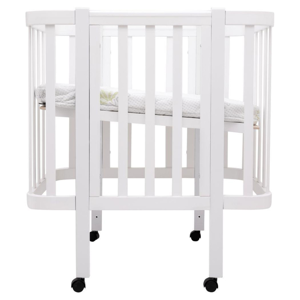 Babyroom Місяць LU-1 - дитяче ліжечко-трансформер 120×60 та 80×60 см, знімні колеса • Білий Babyroom Місяць LU-1 - дитяче ліжечко-трансформер 120×60 та 80×60 см, знімні колеса • Білий