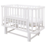 Babyroom Місяць LU-2 - дитяче ліжечко-трансформер 120×60 та 80×60 см, маятник • Білий