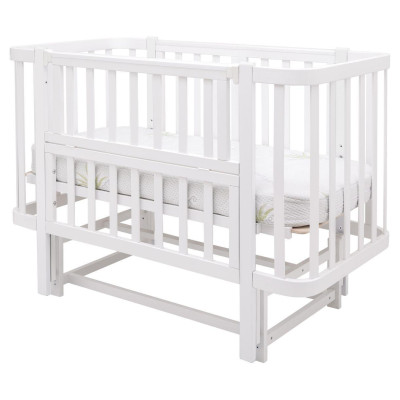 Babyroom Місяць LU-2 - дитяче ліжечко-трансформер 120×60 та 80×60 см, маятник • Білий