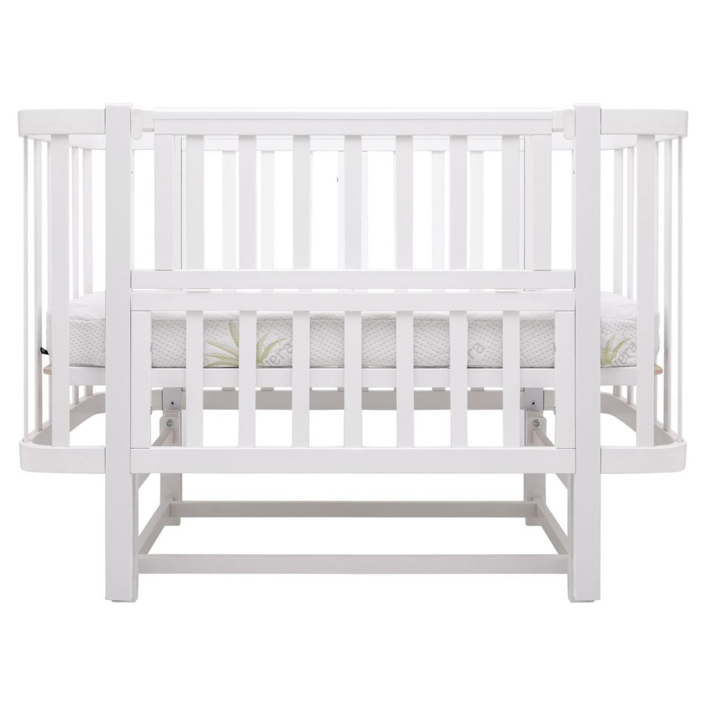 Babyroom Місяць LU-2 - дитяче ліжечко-трансформер 120×60 та 80×60 см, маятник • Білий