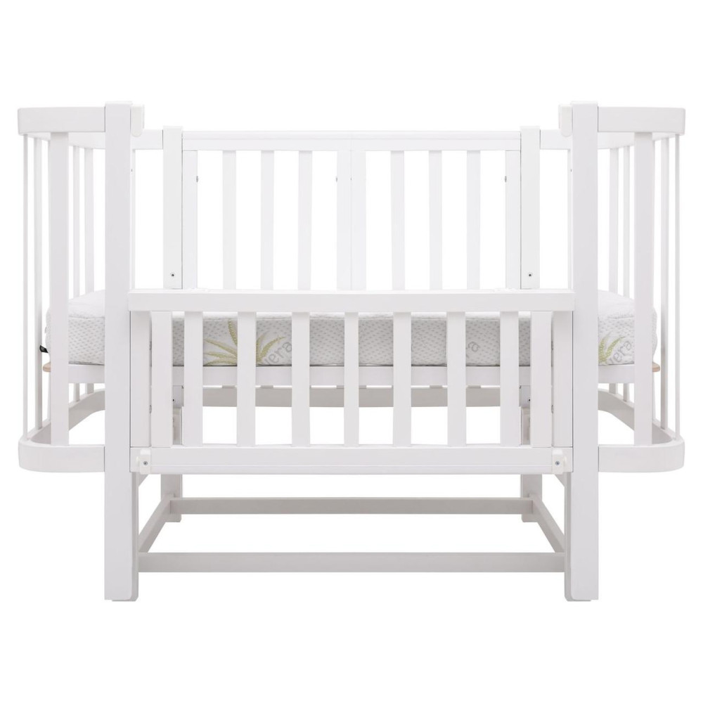 Babyroom Місяць LU-2 - дитяче ліжечко-трансформер 120×60 та 80×60 см, маятник • Білий