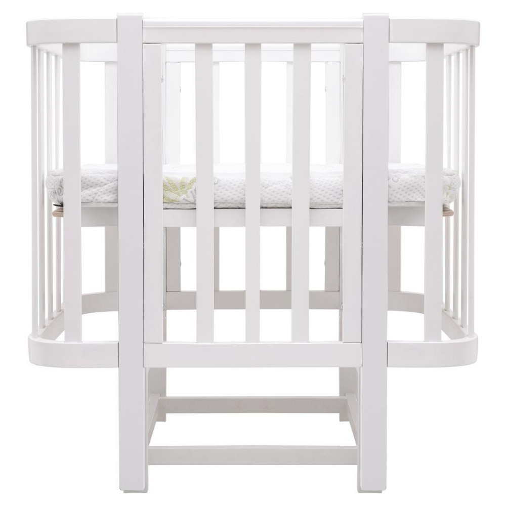 Babyroom Місяць LU-2 - дитяче ліжечко-трансформер 120×60 та 80×60 см, маятник • Білий