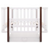 Babyroom Місяць LU-3 - дитяче ліжечко-трансформер 120×60 та 80×60 см, маятник і шухляда • Білий / Венге