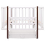 Babyroom Місяць LU-3 - дитяче ліжечко-трансформер 120×60 та 80×60 см, маятник і шухляда • Білий / Венге
