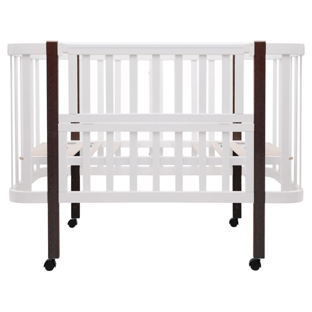 Babyroom Місяць LU-1 - дитяче ліжечко-трансформер 120×60 та 80×60 см, знімні колеса • Білий / Венге