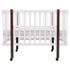 Babyroom Місяць LU-1 - дитяче ліжечко-трансформер 120×60 та 80×60 см, знімні колеса • Білий / Венге
