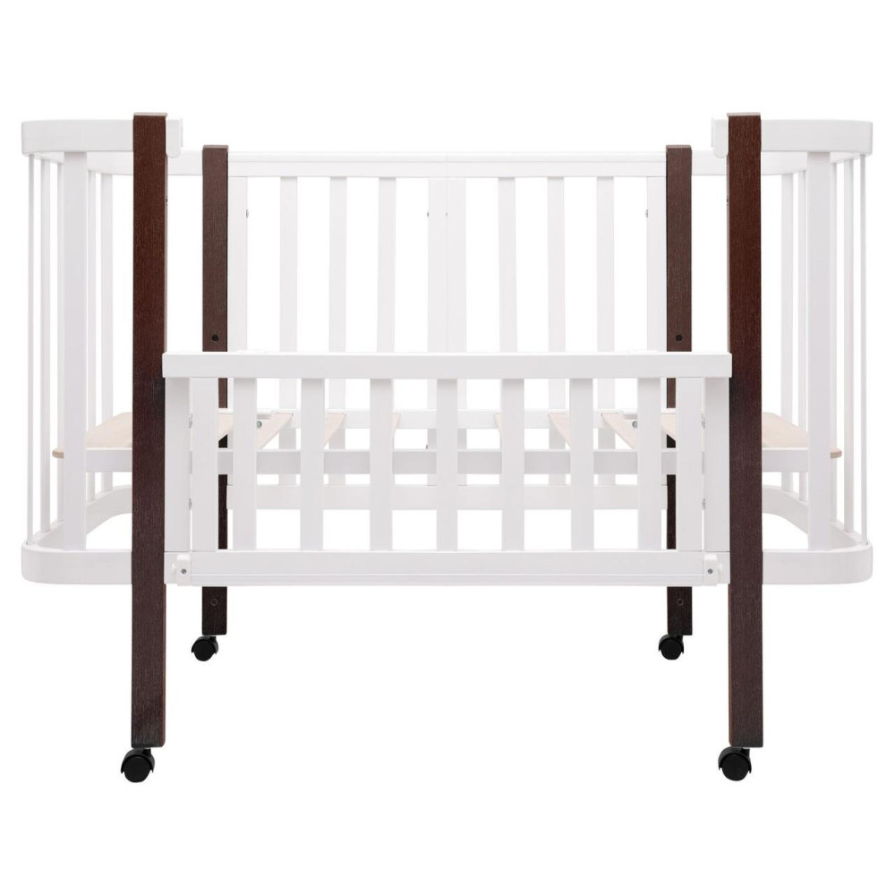 Babyroom Місяць LU-1 - дитяче ліжечко-трансформер 120×60 та 80×60 см, знімні колеса • Білий / Венге