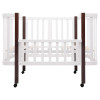 Babyroom Місяць LU-1 - дитяче ліжечко-трансформер 120×60 та 80×60 см, знімні колеса • Білий / Венге