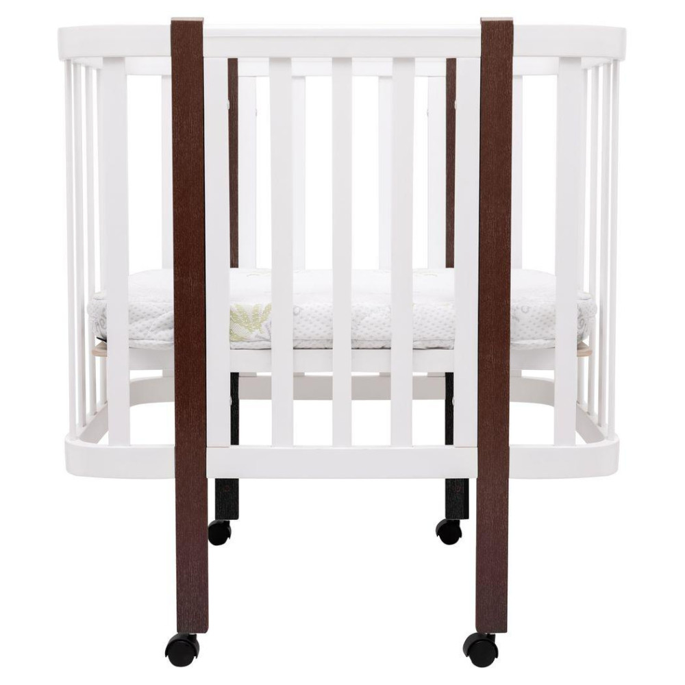 Babyroom Місяць LU-1 - дитяче ліжечко-трансформер 120×60 та 80×60 см, знімні колеса • Білий / Венге