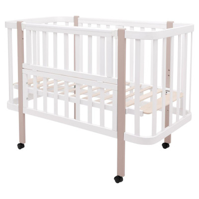 Babyroom Місяць LU-1 - детская кроватка-трансформер 120×60 и 80×60 см, съемные колеса • Белый / Капучино