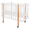 Babyroom Місяць LU-1 - дитяче ліжечко-трансформер 120×60 та 80×60 см, знімні колеса • Білий / Натуральний