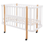 Babyroom Місяць LU-1 - дитяче ліжечко-трансформер 120×60 та 80×60 см, знімні колеса • Білий / Натуральний