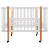 Babyroom Місяць LU-1 - дитяче ліжечко-трансформер 120×60 та 80×60 см, знімні колеса • Білий / Натуральний