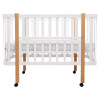 Babyroom Місяць LU-1 - дитяче ліжечко-трансформер 120×60 та 80×60 см, знімні колеса • Білий / Натуральний