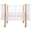 Babyroom Місяць LU-1 - дитяче ліжечко-трансформер 120×60 та 80×60 см, знімні колеса • Білий / Натуральний