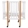 Babyroom Місяць LU-1 - дитяче ліжечко-трансформер 120×60 та 80×60 см, знімні колеса • Білий / Натуральний