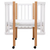 Babyroom Місяць LU-1 - дитяче ліжечко-трансформер 120×60 та 80×60 см, знімні колеса • Білий / Натуральний