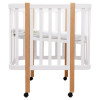 Babyroom Місяць LU-1 - дитяче ліжечко-трансформер 120×60 та 80×60 см, знімні колеса • Білий / Натуральний