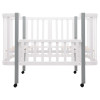 Babyroom Місяць LU-1 - дитяче ліжечко-трансформер 120×60 та 80×60 см, знімні колеса • Білий / Сірий