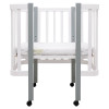 Babyroom Місяць LU-1 - дитяче ліжечко-трансформер 120×60 та 80×60 см, знімні колеса • Білий / Сірий