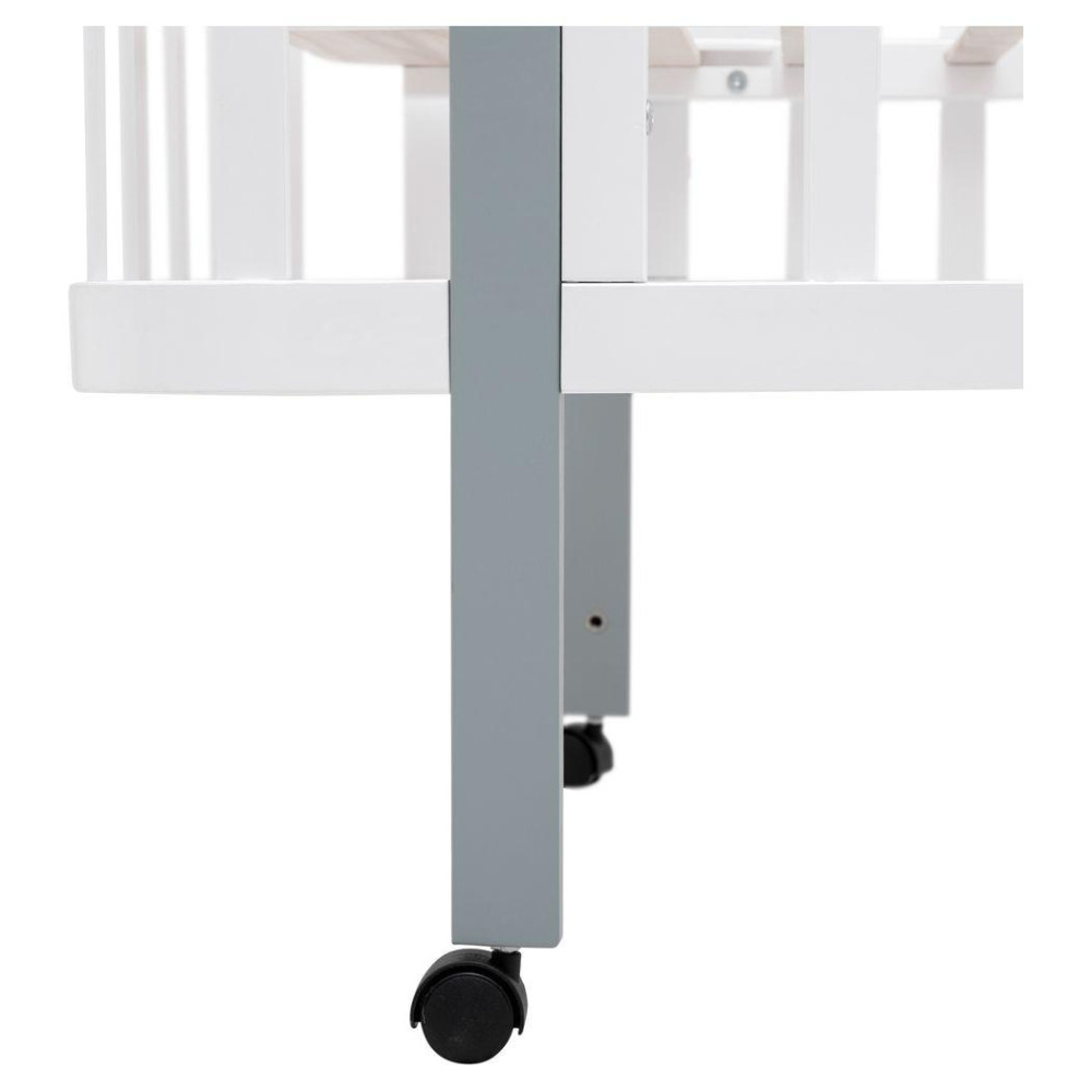 Babyroom Місяць LU-1 - дитяче ліжечко-трансформер 120×60 та 80×60 см, знімні колеса • Білий / Сірий