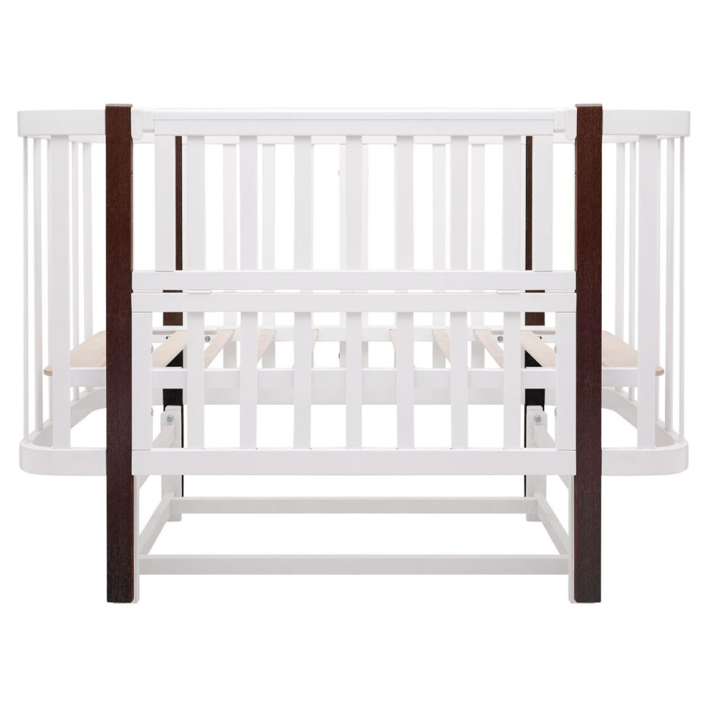 Babyroom Місяць LU-2 - дитяче ліжечко-трансформер 120×60 та 80×60 см, маятник • Білий / Венге