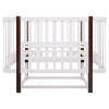Babyroom Місяць LU-2 - дитяче ліжечко-трансформер 120×60 та 80×60 см, маятник • Білий / Венге
