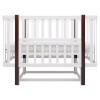 Babyroom Місяць LU-2 - дитяче ліжечко-трансформер 120×60 та 80×60 см, маятник • Білий / Венге