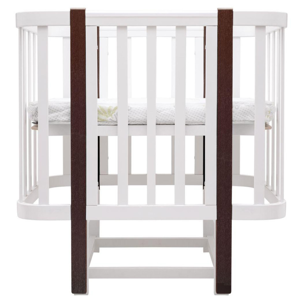 Babyroom Місяць LU-2 - дитяче ліжечко-трансформер 120×60 та 80×60 см, маятник • Білий / Венге