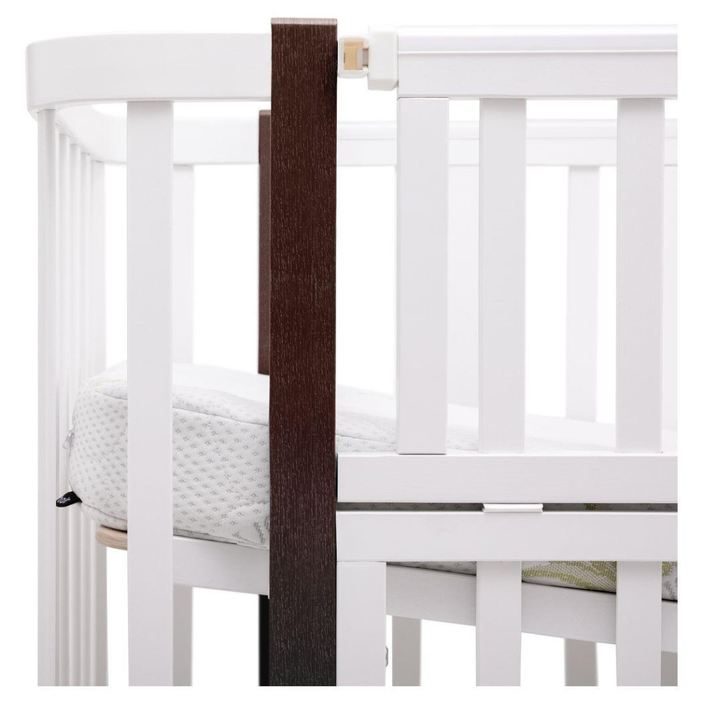 Babyroom Місяць LU-2 - дитяче ліжечко-трансформер 120×60 та 80×60 см, маятник • Білий / Венге