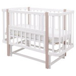 Babyroom Місяць LU-2 - дитяче ліжечко-трансформер 120×60 та 80×60 см, маятник • Білий / Капучино