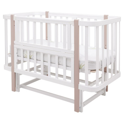 Babyroom Місяць LU-2 - детская кроватка-трансформер 120×60 и 80×60 см, маятник • Белый / Капучино Babyroom Місяць LU-2 - детская кроватка-трансформер 120×60 и 80×60 см, маятник • Белый / Капучино