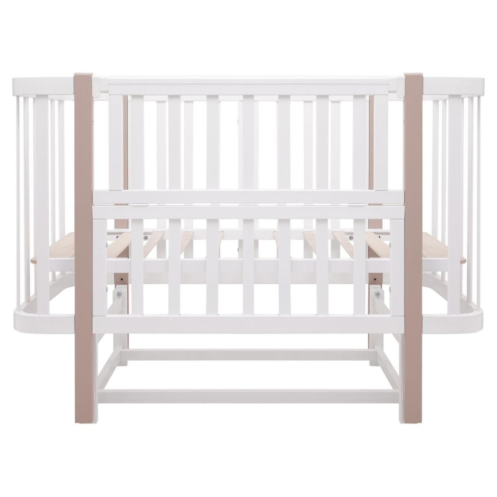 Babyroom Місяць LU-2 - дитяче ліжечко-трансформер 120×60 та 80×60 см, маятник • Білий / Капучино