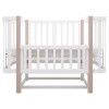 Babyroom Місяць LU-2 - дитяче ліжечко-трансформер 120×60 та 80×60 см, маятник • Білий / Капучино