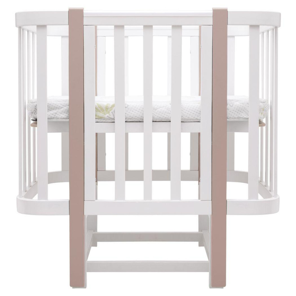 Babyroom Місяць LU-2 - дитяче ліжечко-трансформер 120×60 та 80×60 см, маятник • Білий / Капучино