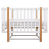 Babyroom Місяць LU-2 - дитяче ліжечко-трансформер 120×60 та 80×60 см, маятник • Білий / Натуральний