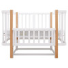 Babyroom Місяць LU-2 - дитяче ліжечко-трансформер 120×60 та 80×60 см, маятник • Білий / Натуральний