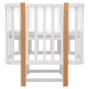 Babyroom Місяць LU-2 - дитяче ліжечко-трансформер 120×60 та 80×60 см, маятник • Білий / Натуральний