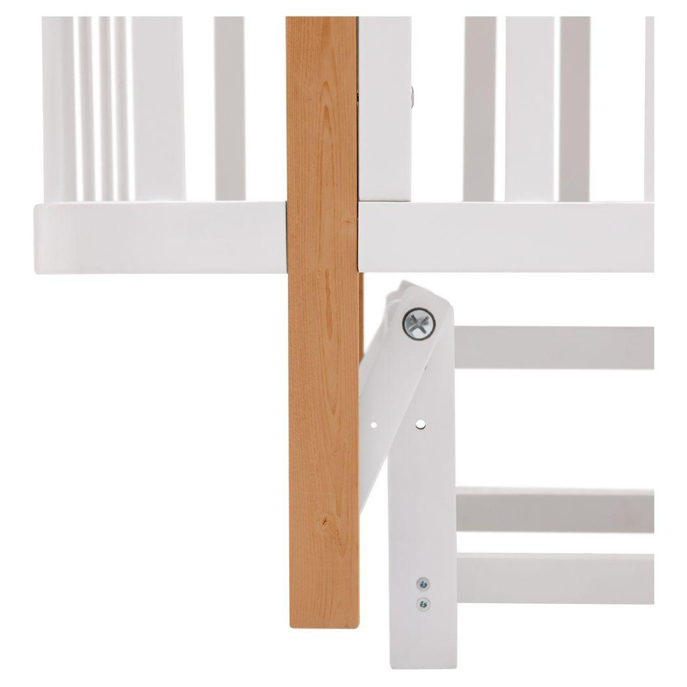 Babyroom Місяць LU-2 - дитяче ліжечко-трансформер 120×60 та 80×60 см, маятник • Білий / Натуральний